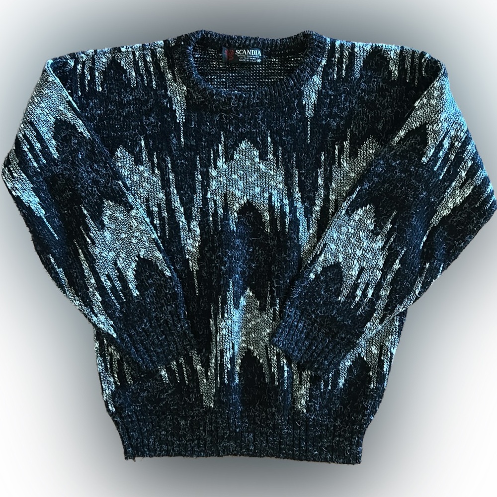 Vintage Scandia Knit Wool Sweater, Size M